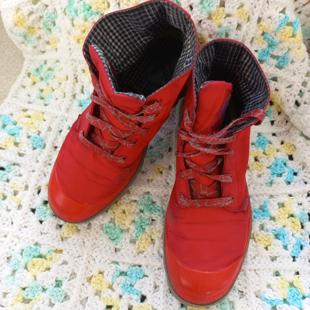 Palladium Women's Pampa Puddle Lite Red/Gray Waterproof Boots Size 9 US - Picture 4 of 17